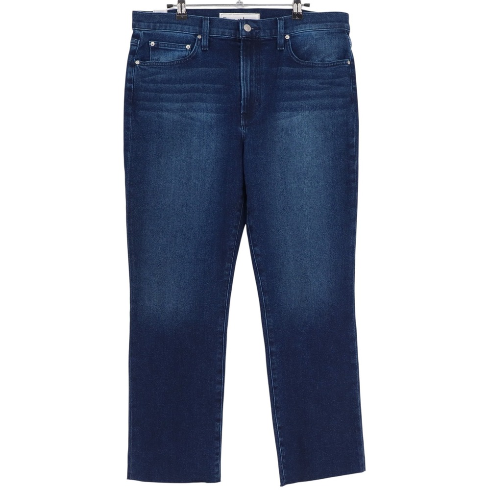 Frank & Eileen Cork High Rise Straight Leg Jeans Rinse Blue Raw Hem Size 31 D601